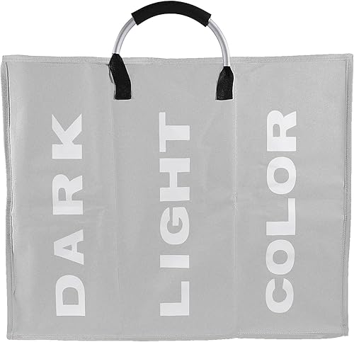 Miniatura 2 de Cesta plegable de 94 litros con asa dividida para ropa sucia, 3 secciones para ropa sucia, bolsa clasificada plegable para dormitorio escolar,