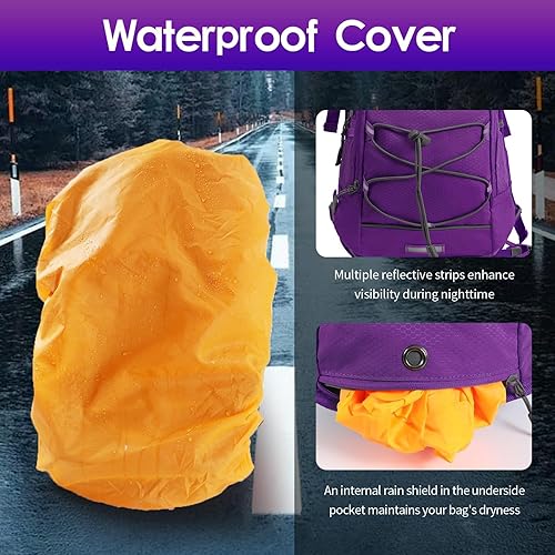 Miniatura 5 de Wolt Mochila de hidratación de 18 L para senderismo, mochila de agua con bolsa de agua de 2 L para hombres y mujeres, paquete de hidratación para