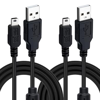 Mcbazel Ps3 Controller Charger Cable, 2 Pack Controller Charging Cable for PS3, Mini USB Power Charge Cable Lead for Playstation 3 Controller -3 Meter, Black