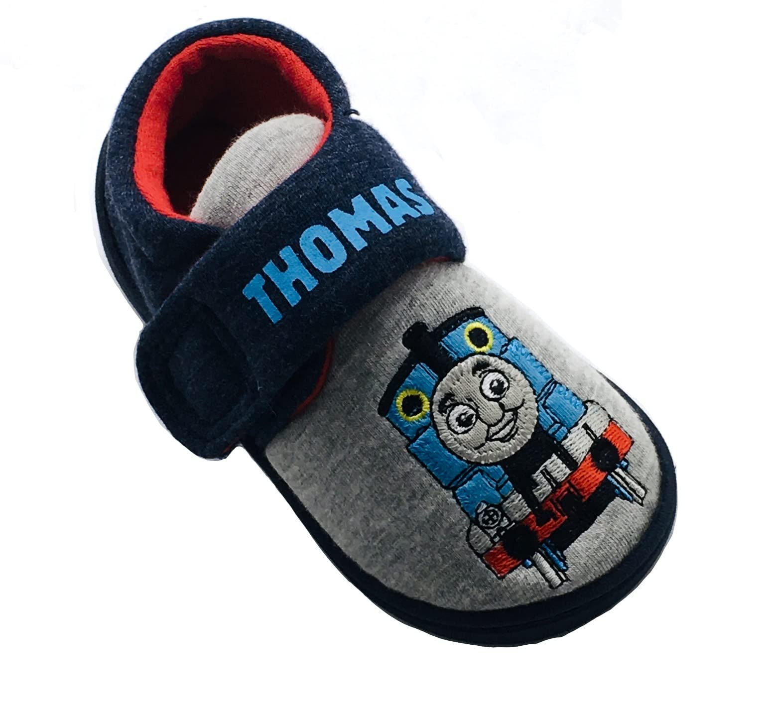 Thomas & Friends Boys Thomas the Tank Engine Slippers, Size 8, 8 UK Child, Grey, Grey, 8 UK Child