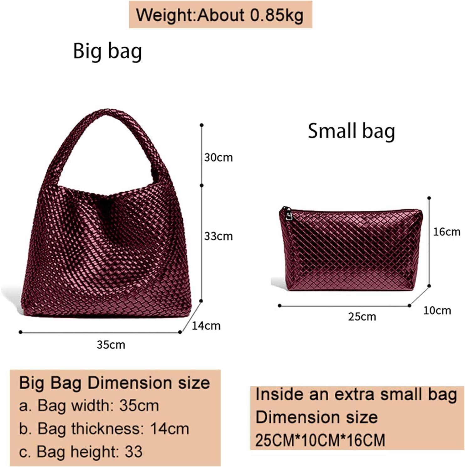 Tote Bag Shoulder Handbags for Women Hand bag Large Capacity Travel Woven Lightweight Purse Hobo Slouchy Bags - Image 4