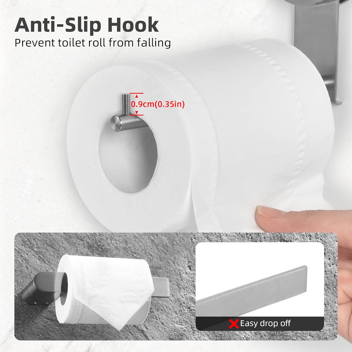 Toilet Paper Holder - JOMOLA Vacuum Suction Cup Toilet Paper Holder Bathroom Tissue Paper Stainless Steel Holder Toilet Paper Roll Dispenser Brushed Finish…