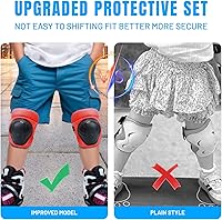 Vista 5 de GEQID Rodilleras, coderas y muñequeras para niños, juego de equipo de protección para patinaje en línea, scooter, patinaje, bicicleta