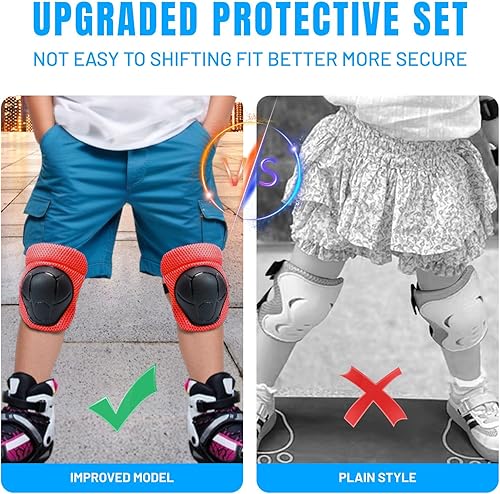 Miniatura 5 de Knee Pads Elbow Pads Wrist Guards Set for Kids,Upgraded Protective Gear for Toddle 4-12 Boys or Girls Children Roller Skating Scooter Skateboarding