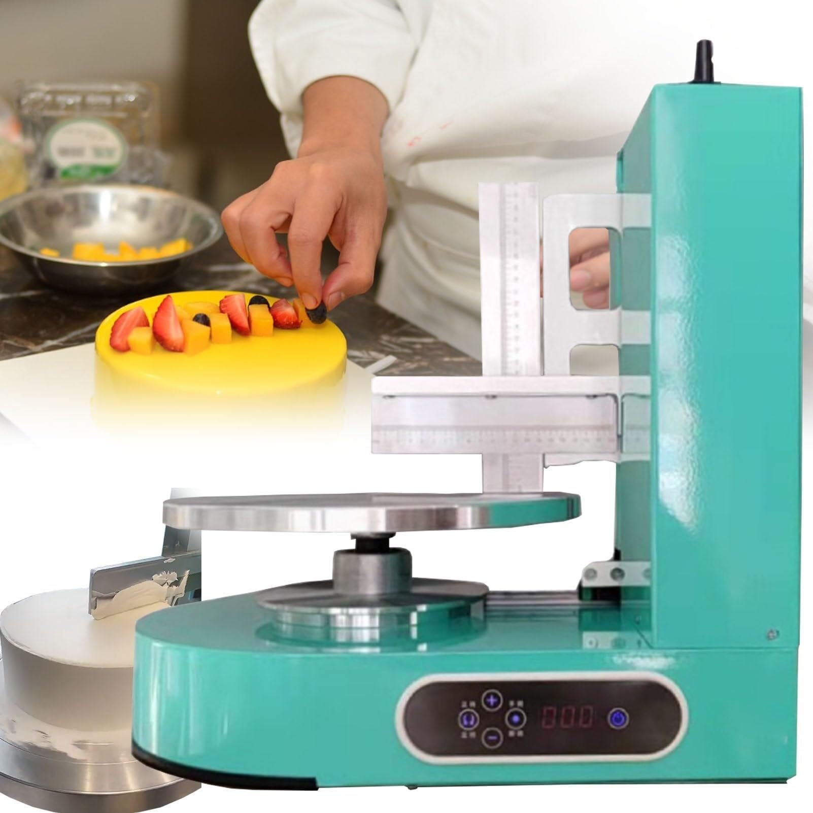 Esparcidor de crema de mantequilla for pastel de cumpleaños de 4-12 pulgadas, máquina semiautomática de glaseado for pastel de cumpleaños, máquina de llenado de recubrimiento for esparcir crema de pas