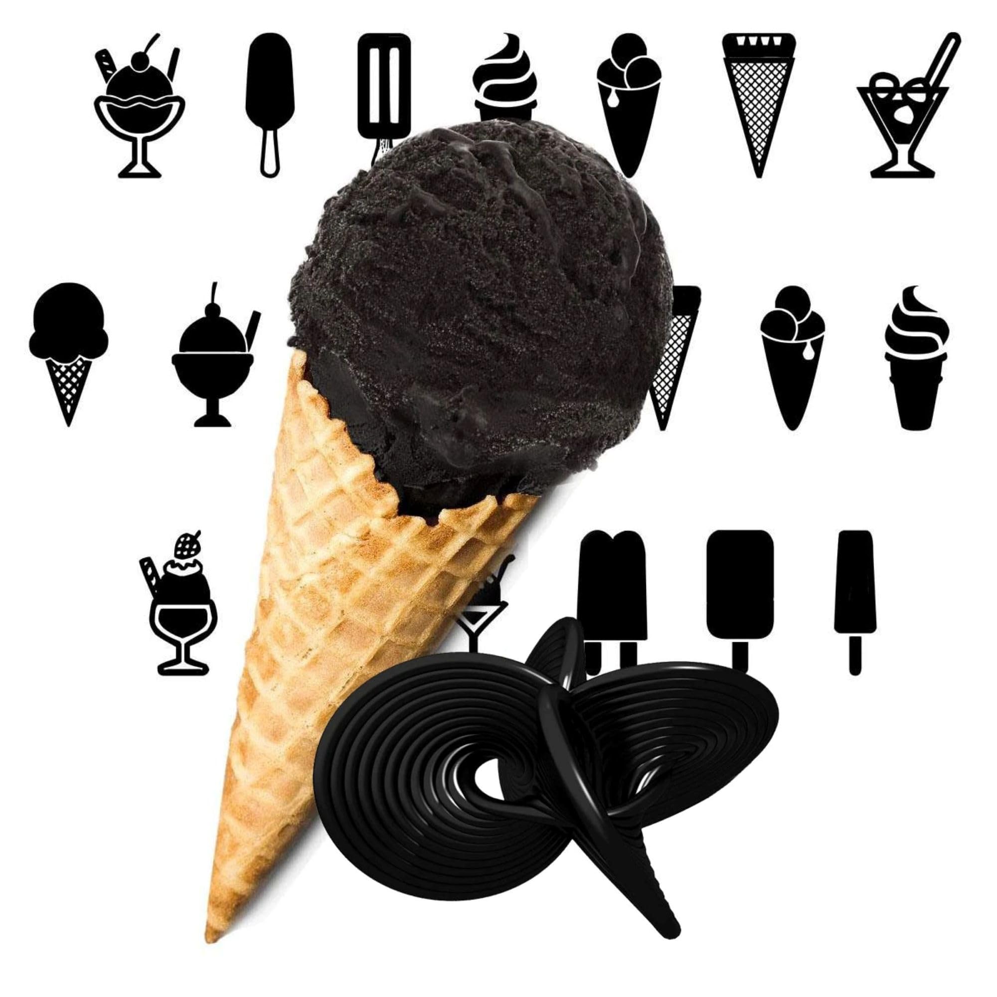 Gino Gelati Lakritz Eispulver Schwarz Vegan - Zuckerfrei Laktosefrei Glutenfrei - Speiseeis Pulver für Eismaschine (10 Kg)