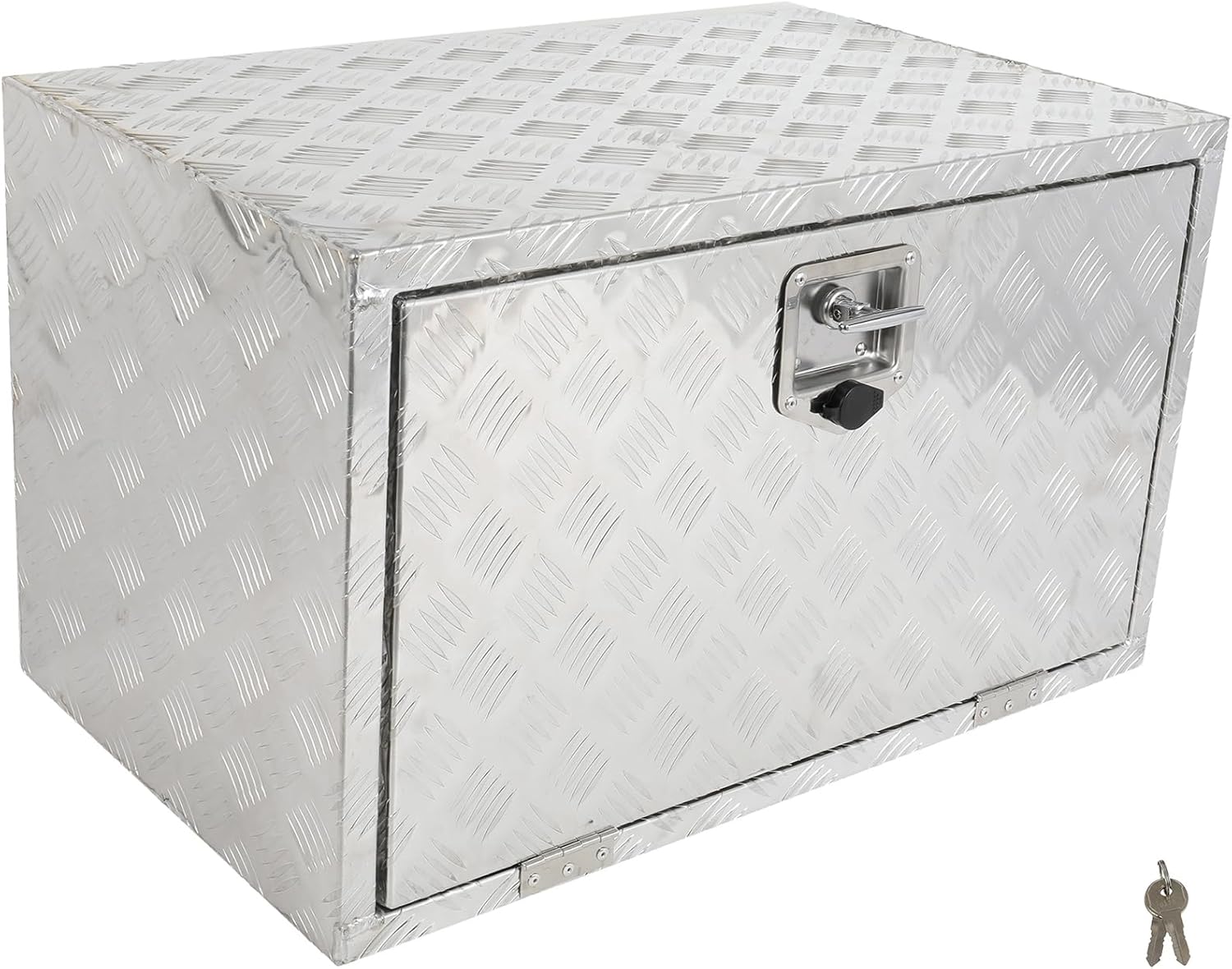 SCITOO 30 Inch Diamond Plate Aluminum Truck Bed Tool Box,Heavy Duty Crossover Storage for Most Full Size Pickups,Lockable Weatherproof Chest,Fits 30" Truck Beds,Easy Access to Load and Unload