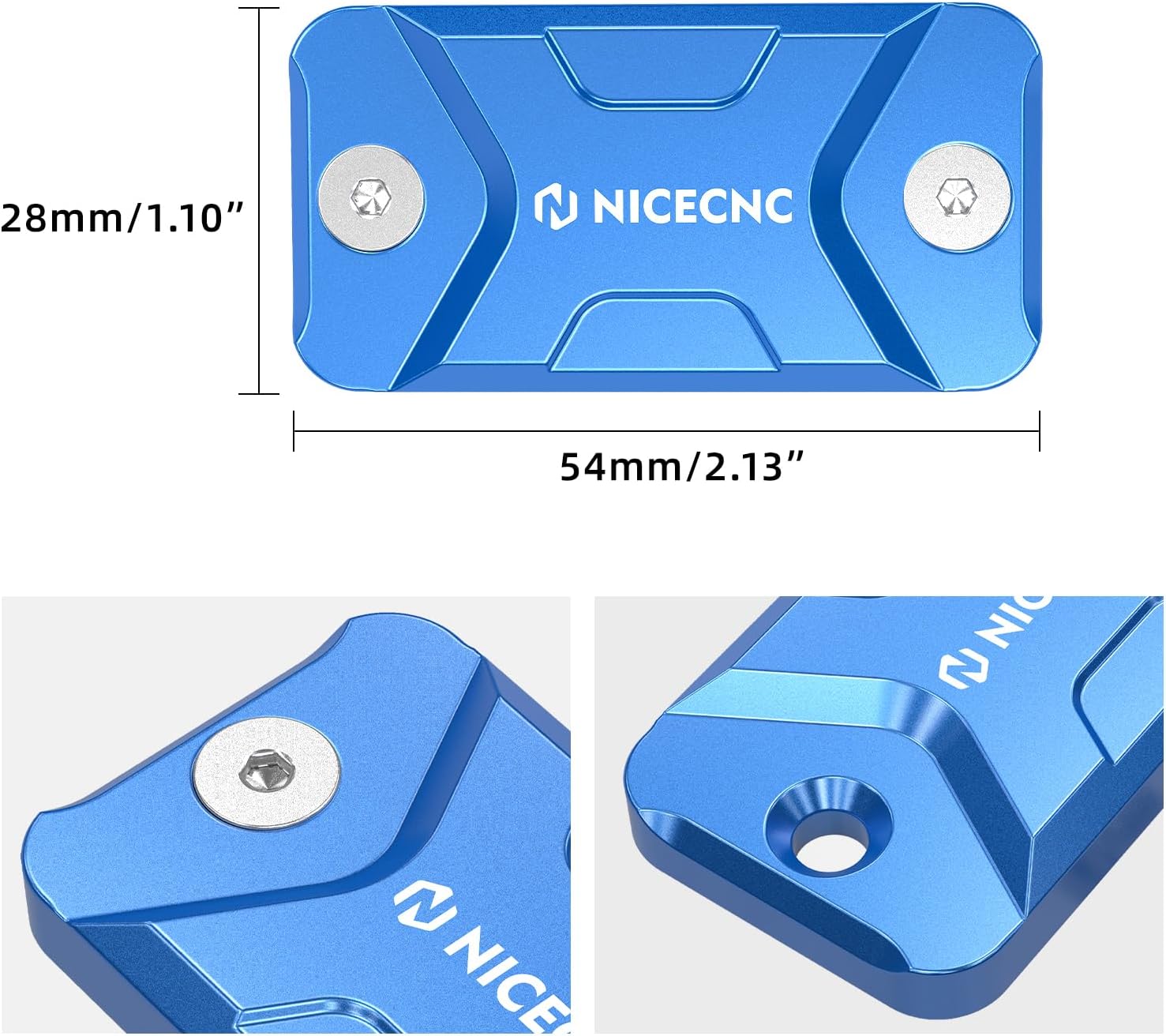 NICECNC Motorcycle Front Brake Fluid Reservoir Cover Compatible with Yamaha YZ85 2002-2023 YZ65 2018-2023 YZ125 2001-2007 YZ250 2001-2007,Billet Aluminum CNC-Machined,See Fitment