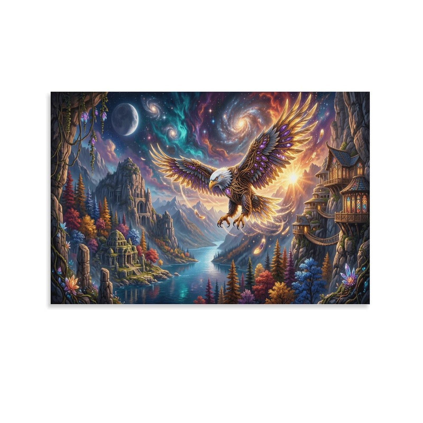 XPASHIQWC Eagle Wall Decor Poster Galaxy Vortex Giclee Canvas Prints Modern Wall Art Picture Wall Hanging for Bedroom Living Room Decor 20x30inch(50x75cm)