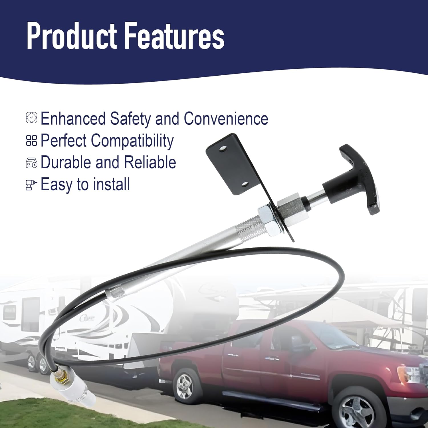 ASTROSYNC Remote Latch Cable for Andersen Hitches Fit for Ultimate 5th Wheel Connection Kingpin Coupler Block Ultimate Gooseneck Connection Ranch Hitch Adapter EZ Goose Replace 3204