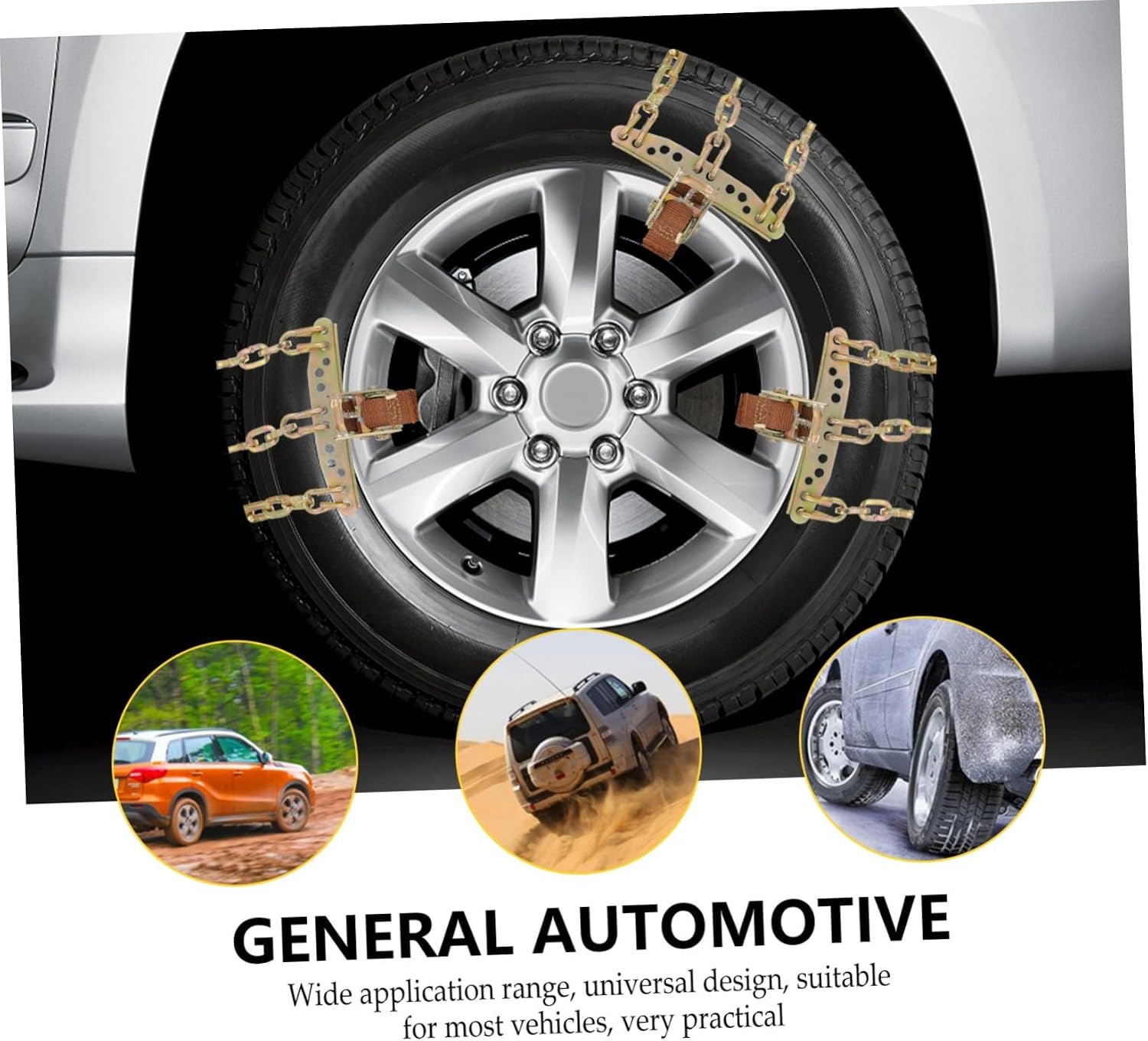 Car Snow Chain Anti-skid Tire Traction for SUV Passenger Van Fit Safety Snow Slippery Roads