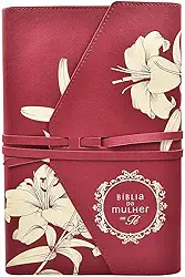 Bíblia da Mulher de Fé, NVI, Couro Soft, Lírios do Campo