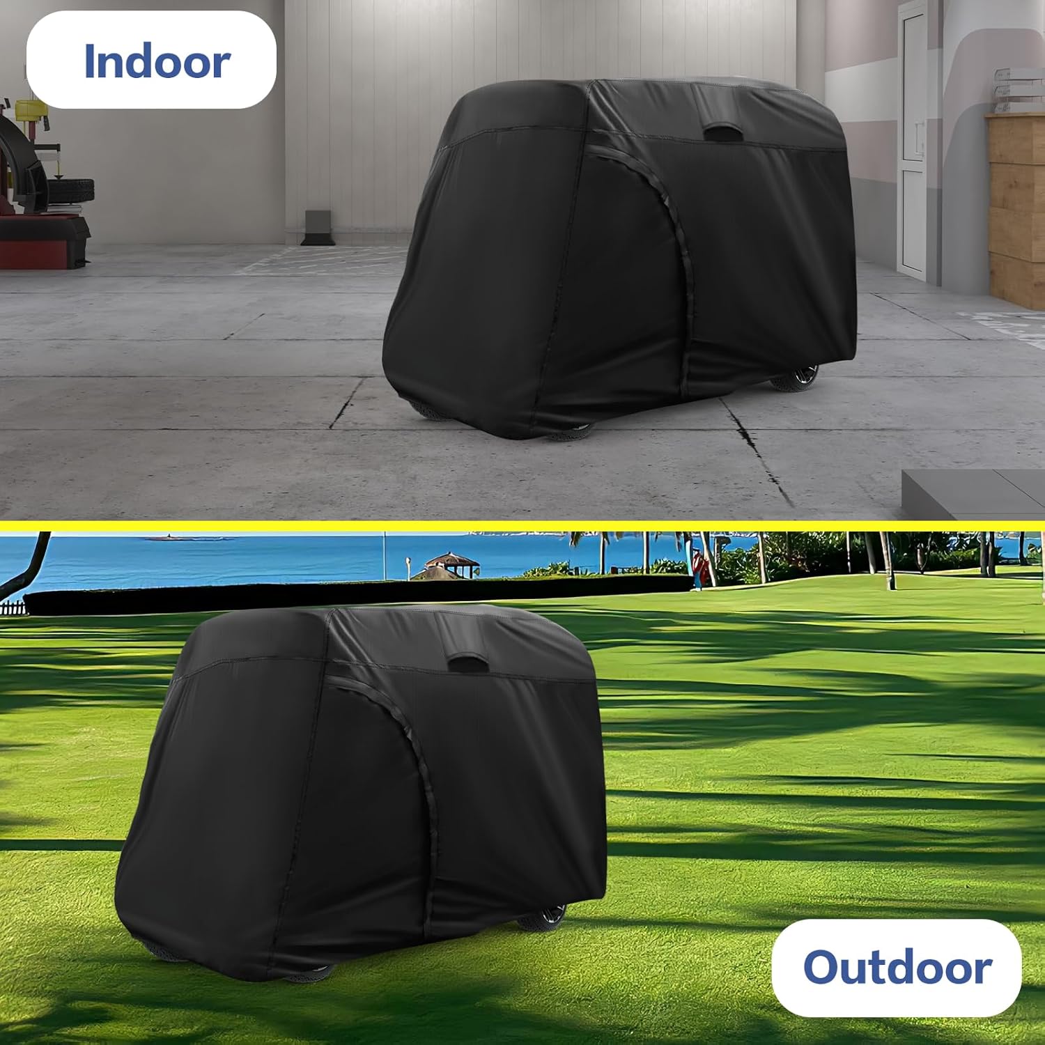 Golf Cart Cover,420D Waterproof Golf Cart Seat Covers 6/8 Passengers,Golf Cart Accessories Fits for Yamaha,Honda,Club Car,Ezgo Golf Carts