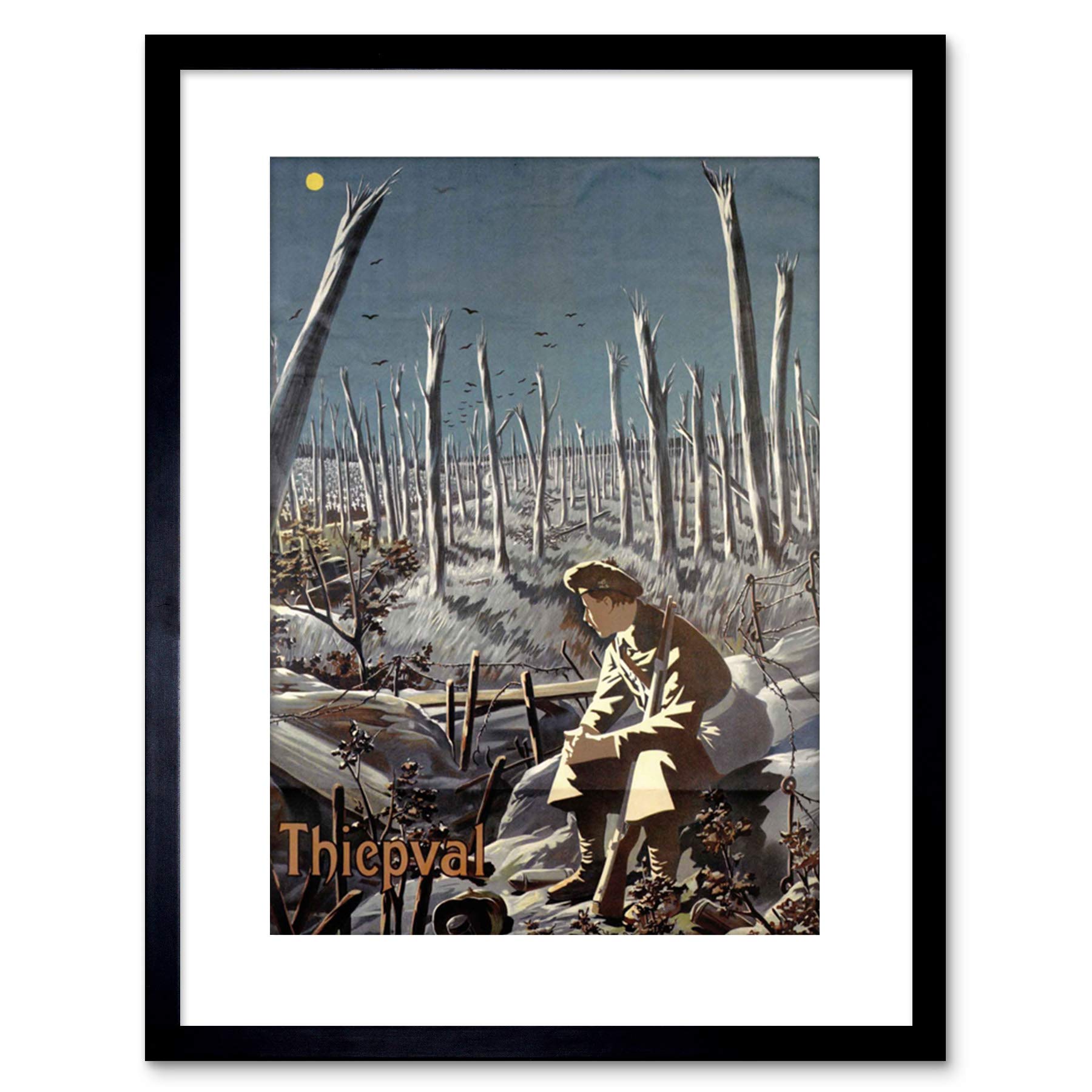 Wee Blue Coo VINTAGE AD WAR WWI ALLIES BATTLE HORROR SOMME DEATH FRAMED PRINT F97X6043