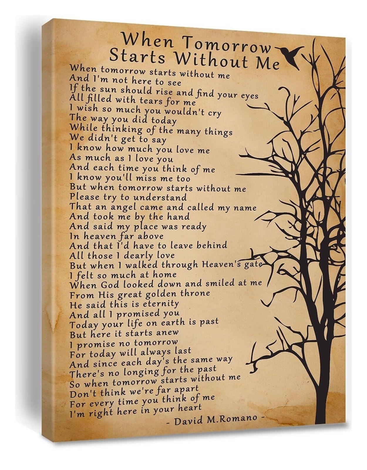SMGLRUEAT Remembrance Wall-Art, Memorial Gift for Loss of Mom Dad, Sympathy Canvas Print for Son, Daughter, Family, In Loving Memory Home Decor(Unframed,16x24inch(40x60cm))