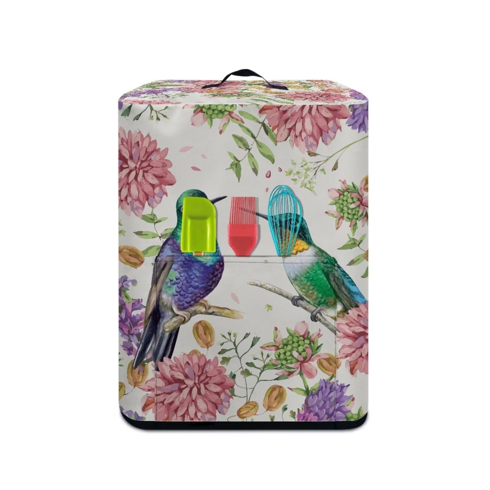 XXQGOMG Air Fryer Cover Pressure Cooker Cover with Durable Handle Air Fryer Accessories Small Appliance Dust Cover with Pocket Dust-proof Washable Fits 5-6 Quart, Hummingbird