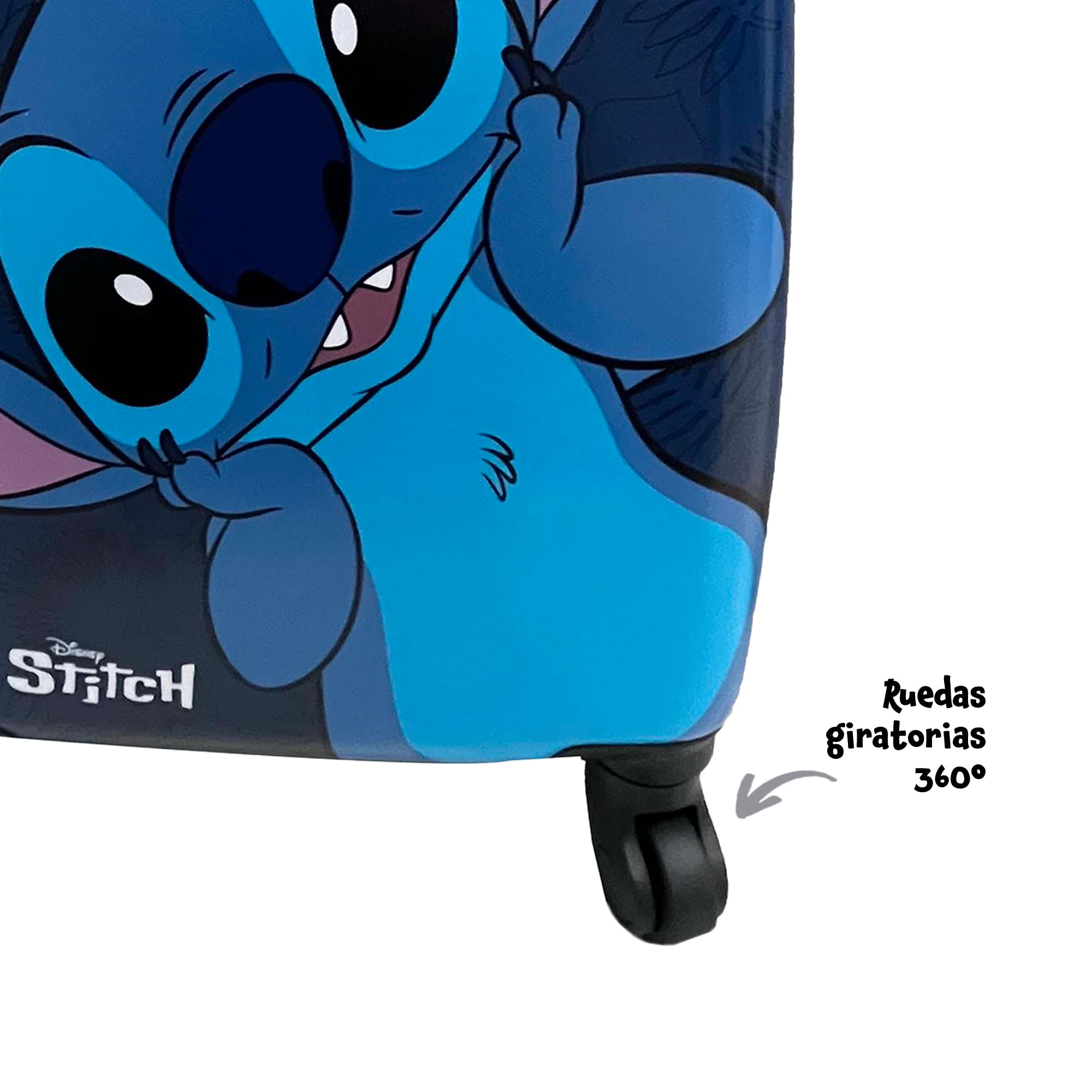 Disney Walizka Stitch Cabin - 4 kółka obrotowe i wielokierunkowe - niestandardowe podwójne kółka - bardzo wytrzymała walizka twarda z wysuwanym uchwytem - 50 x 33 x 20 cm, Biały, 50 x 33 x 20 cm