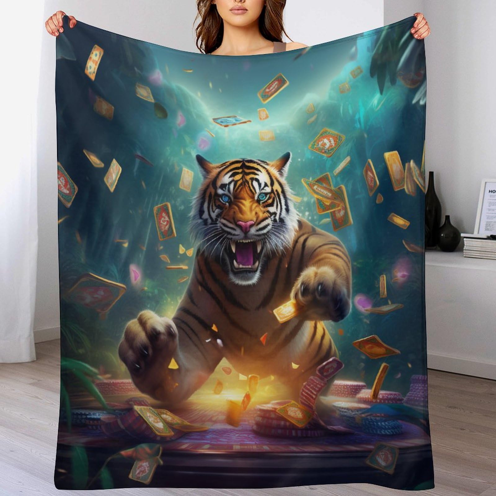 Manta de franela de tigre extrasuave: di adiós al frío en el sofá y la cama todo el año