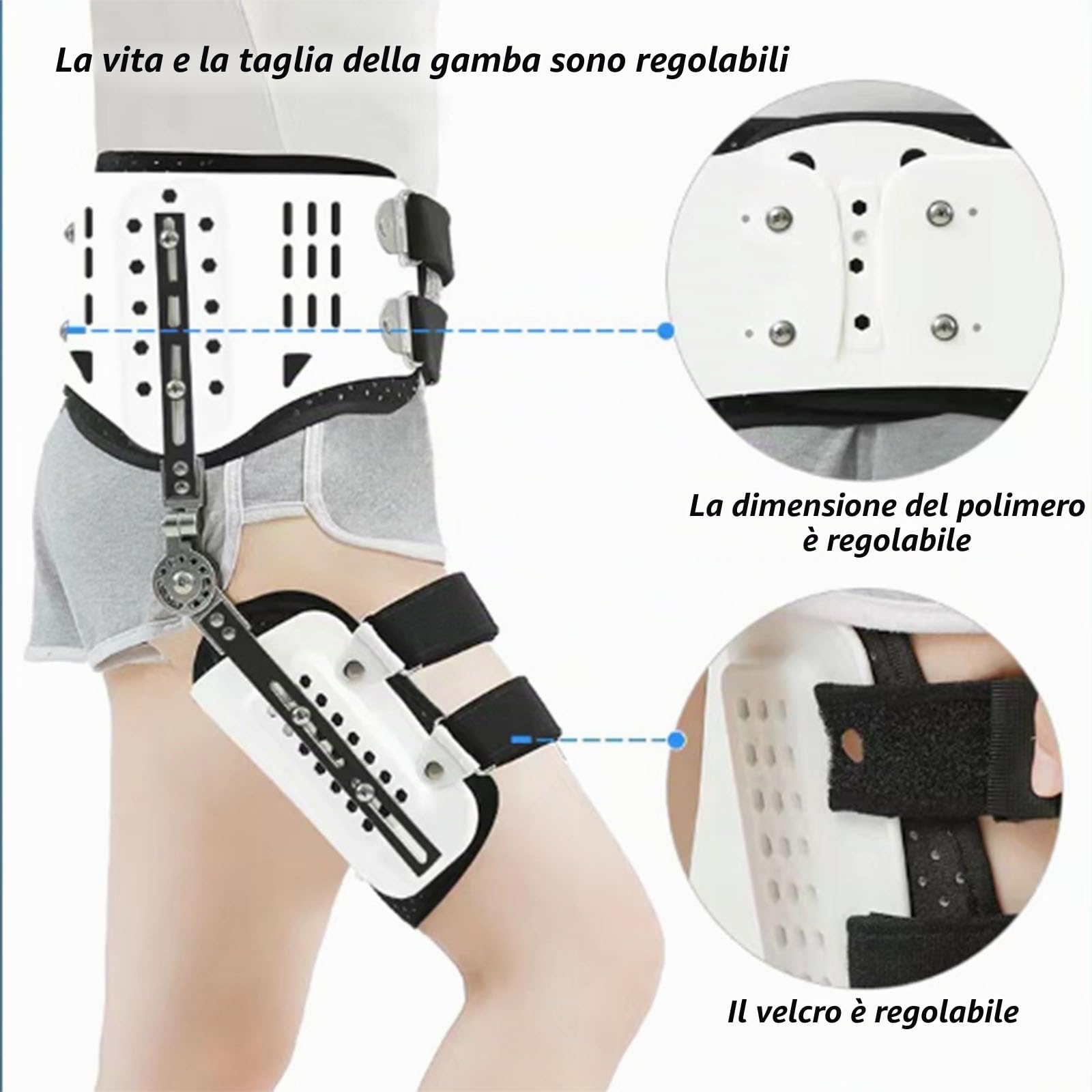 SFKLYU Tutore Ortopedico Anca Regolabile Cerniera Abduzione Dell'Articolazione Dell'Anca, Ortesi Gamba Ortesi Abduzione Dell'Anca, Supporto Articolazione Dell'Anca,Left