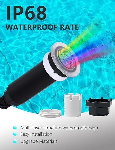 Miniatura 5 de AC12V - Luz LED RGB de 1.5 pulgadas que cambia de color para piscinas enterradas, cable de 100 pies, compatible con Pentair GloBrite, accesorios de