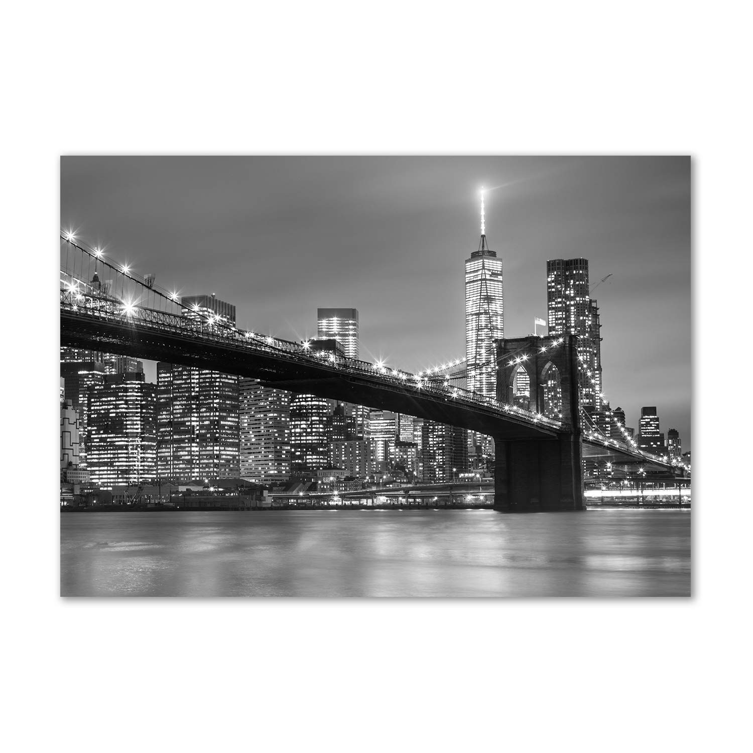 Image verre plastique Nueva York de Noche pour sublimer l'ambiance de votre salon