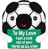 Gifts for Him or Her Boyfriend Girlfriend, Anniversary Wedding Graduation Birthday Valentines Day Gift for Men, Mini Romantic to My Love Handmade Crochet Soccer Doll Present for Couple Wife Husband