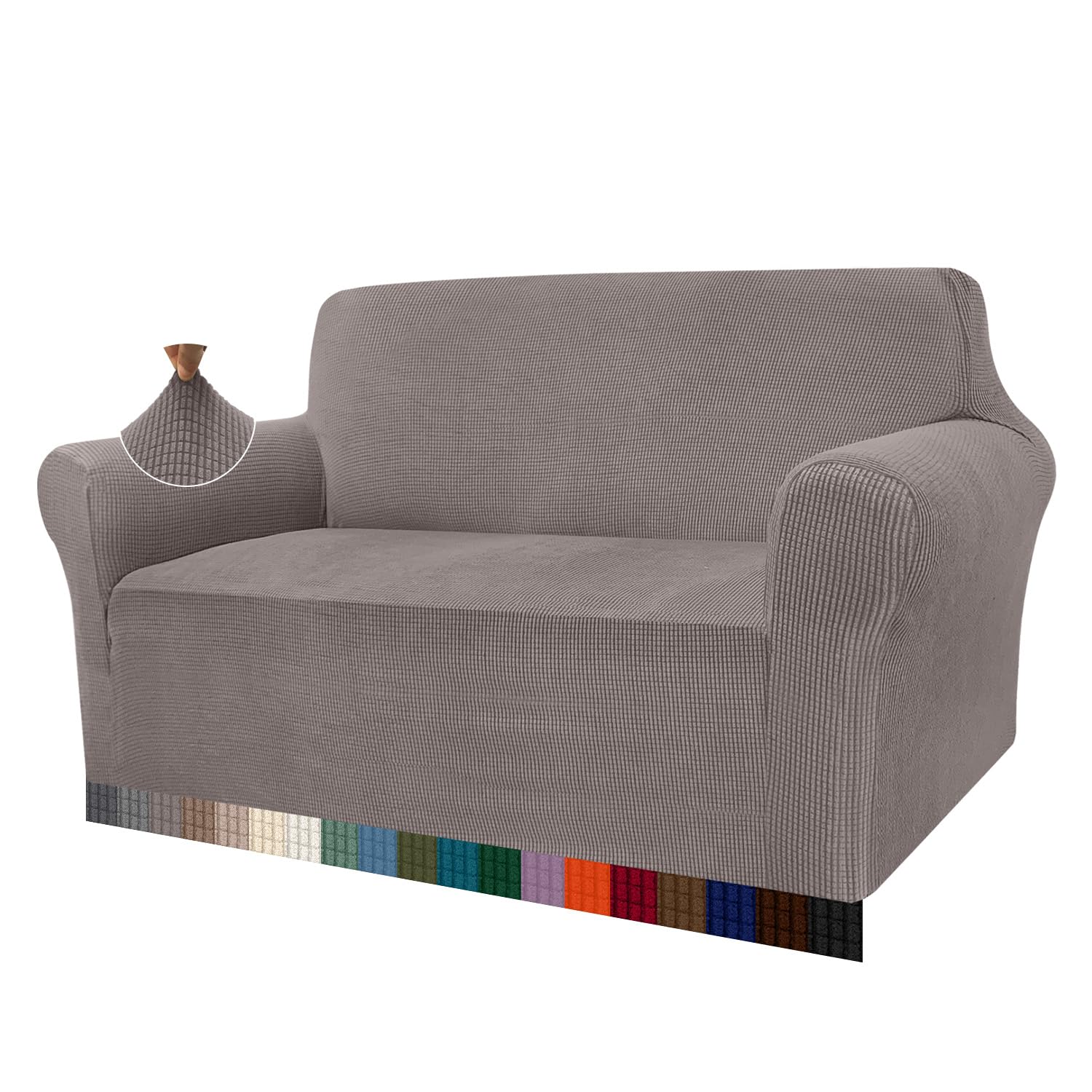 Granbest - Copridivano altamente elasticizzato, moderno, in tessuto jacquard, per soggiorno, protezione per cani e animali domestici (4 posti, grigio tortora)