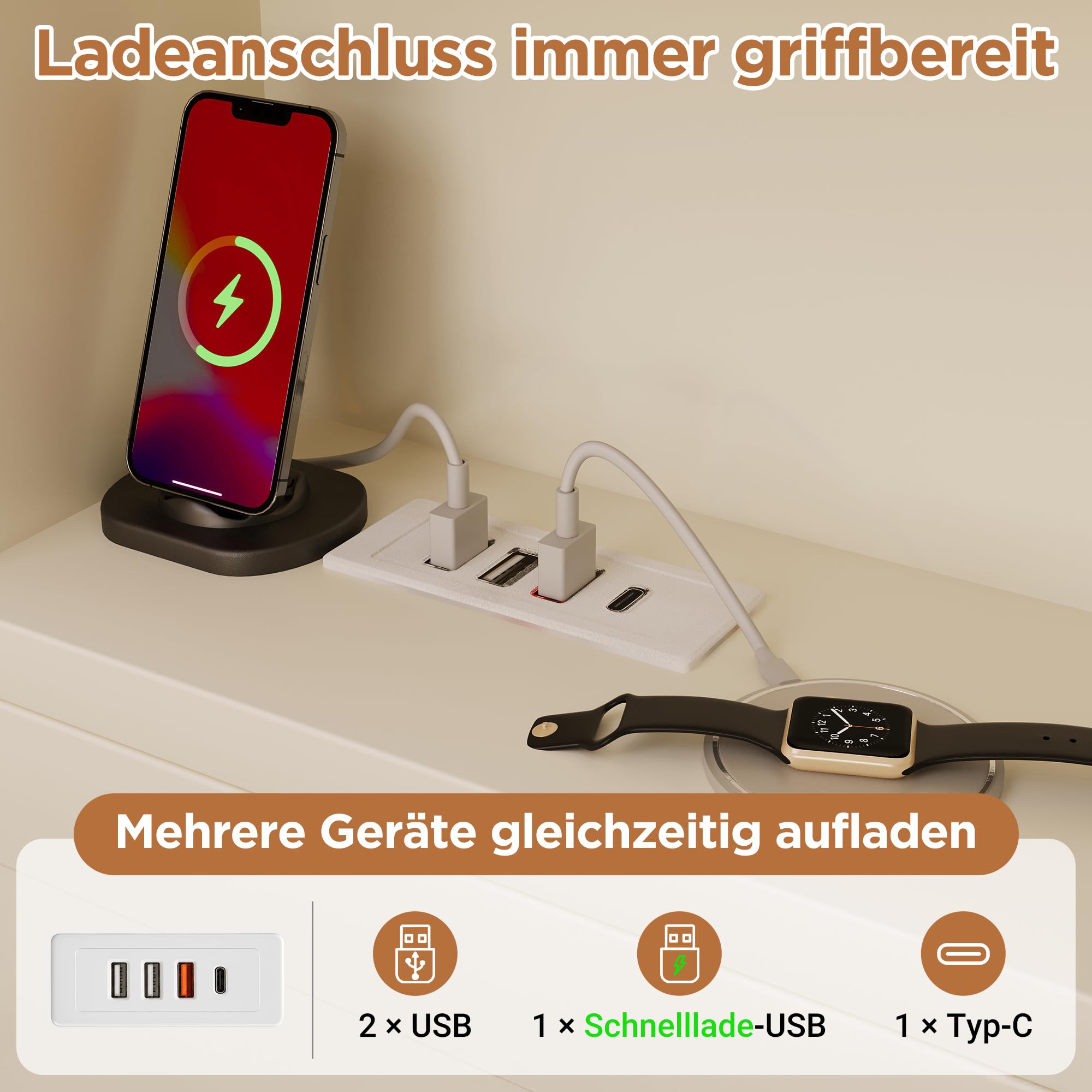 Gecheer Letto Singolo con Contenitore, Struttura in Legno con Luci LED, Porte USB, Cassetti, Panca, Ripiani, Rete a Doghe, 90x200 cm, Bianco, per Cameretta Bambini e Ragazzi