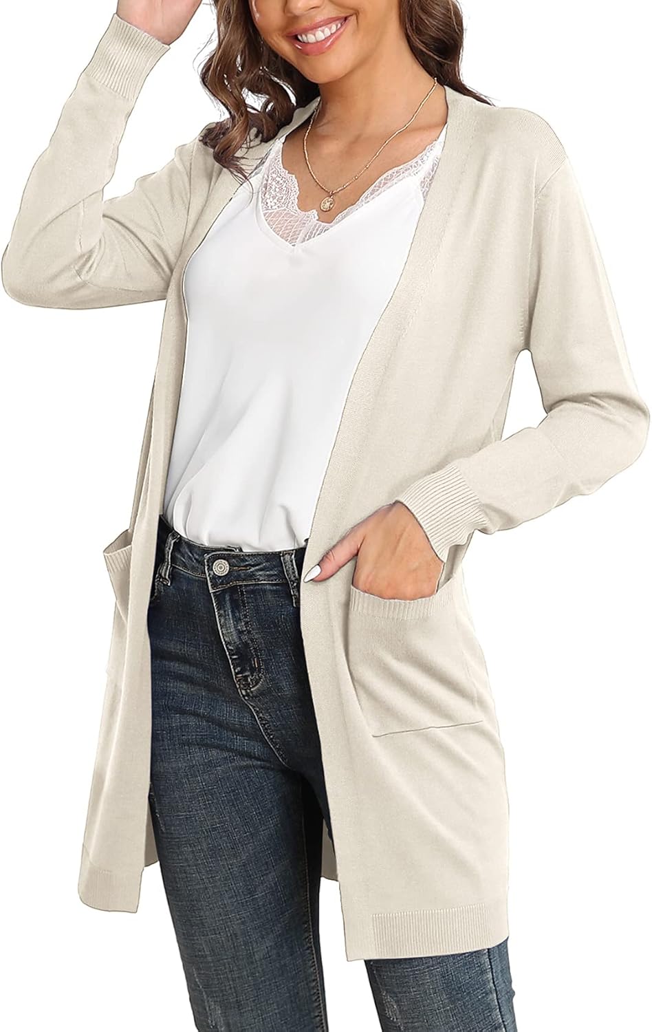 VIISHOW Women's Classic Cardigans Long Sleeve Open Front Casual Knit Cardigan Sweaters Coat Soft Outwear - Image 4