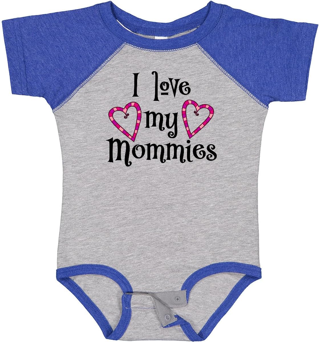 inktastic I Love My Mommies- Hearts Baby Bodysuit