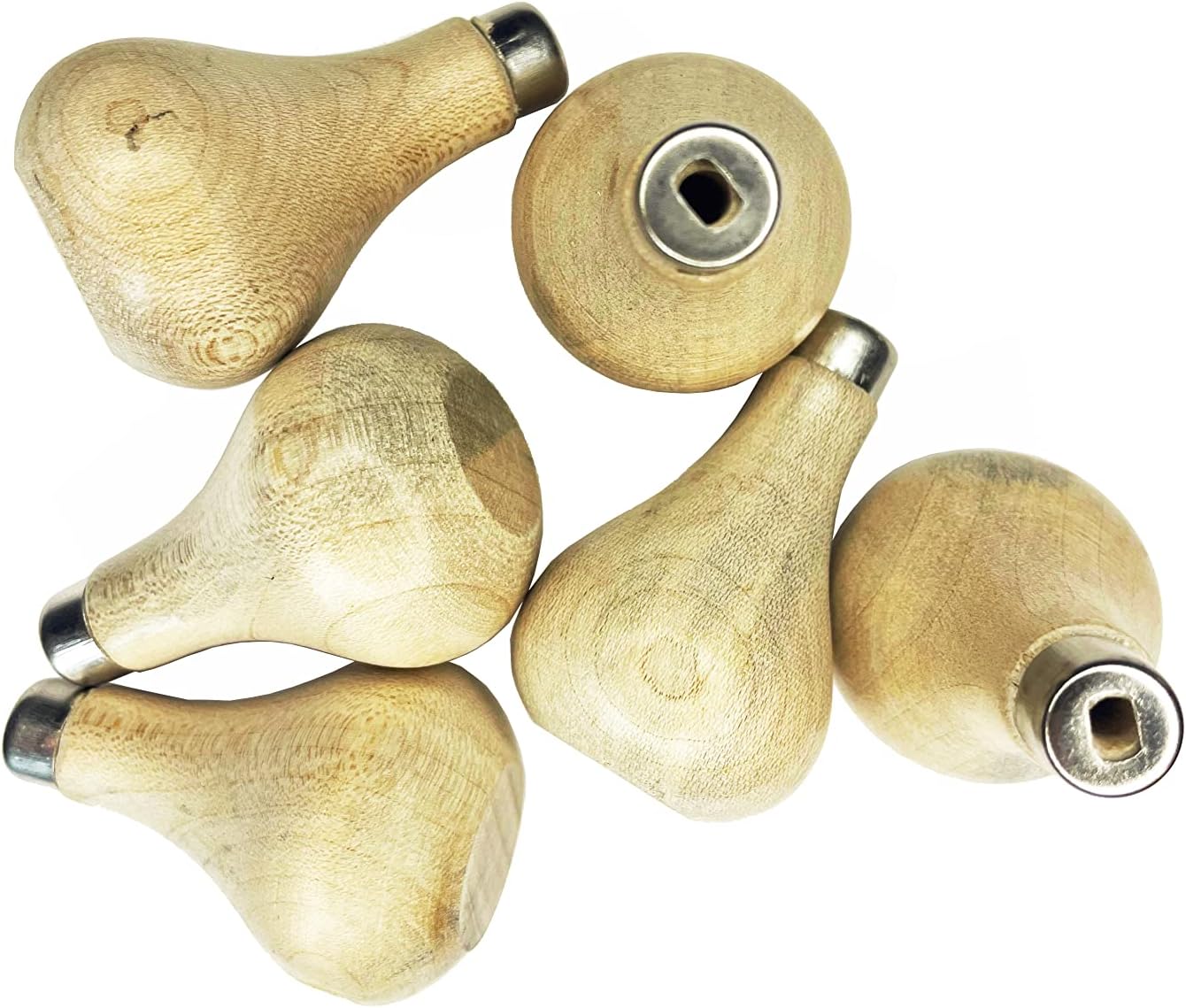Linic Wooden Handles, Pack of 6, Pear Shaped, for use with Gravers, etc (W8083) Free UK Postage
