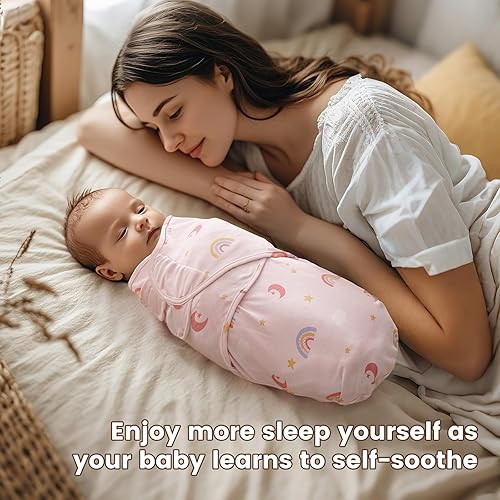 Miniatura 5 de PHF Saco de dormir para bebé 100% algodón para recién nacido, paquete de 3 sacos suaves y transpirables para bebés de 0 a 3 meses para niños y