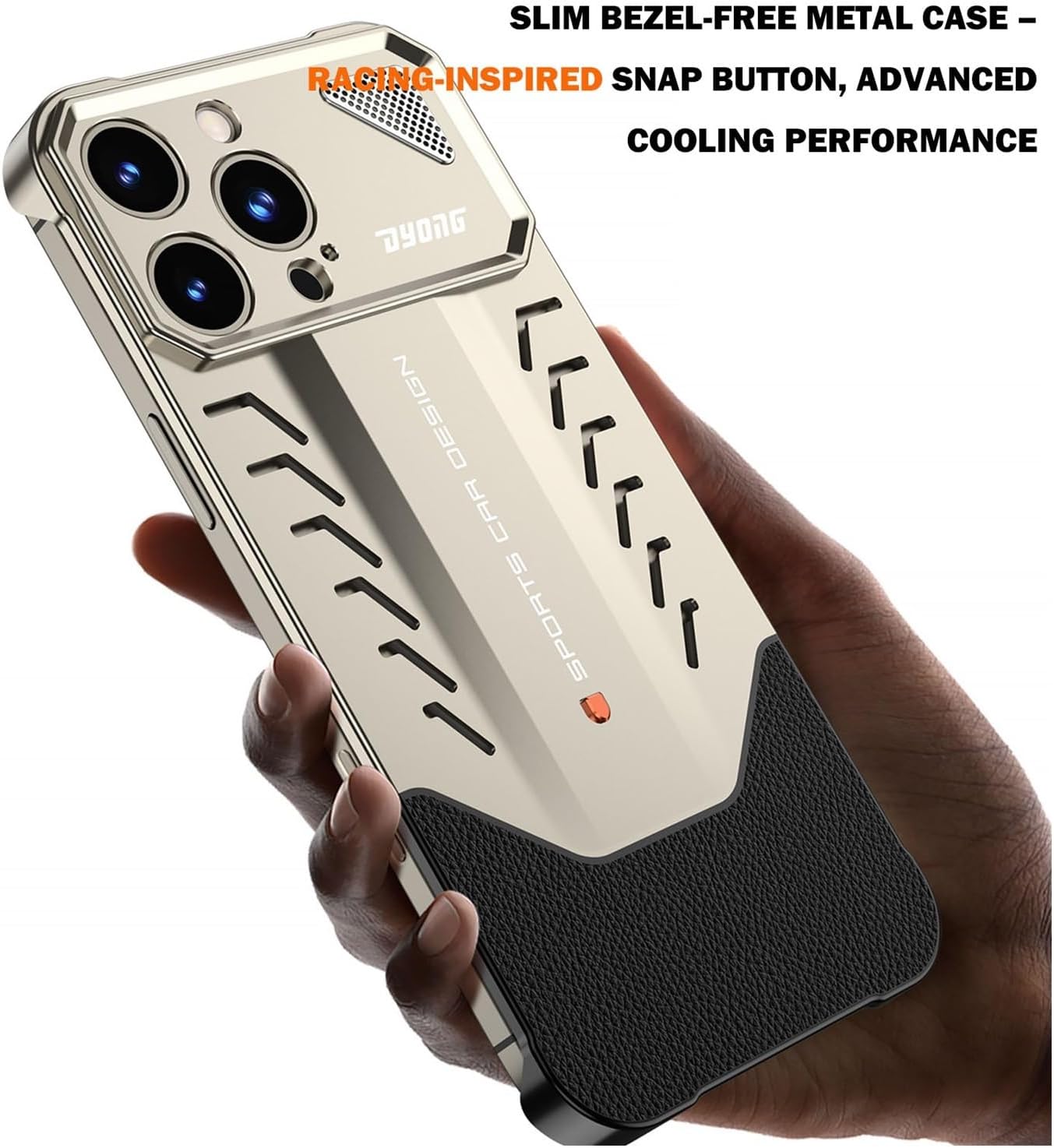 IPhone 16 Pro Max/16 Pro/16 Plus/16 用 メタルケース, プレミアムアルミ合金 スポーツカー風デザ