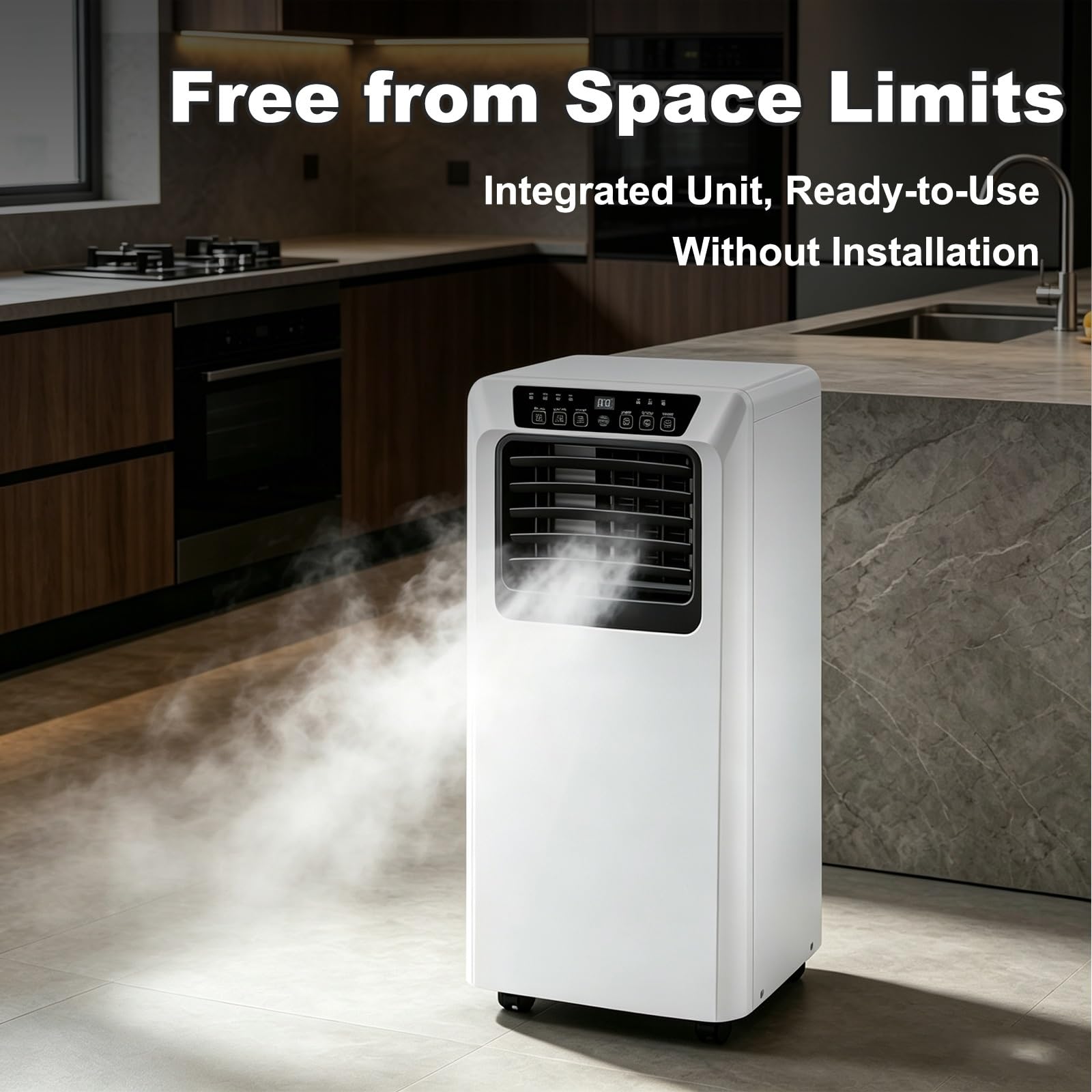 Condizionatore Portatile Compatto per Mansarda | Climatizzatore Mobile con Livelli di Ventilazione Variabili, Filtro Lavabile e Utilizzo Facile in ogni Stanza(12000BTU)
