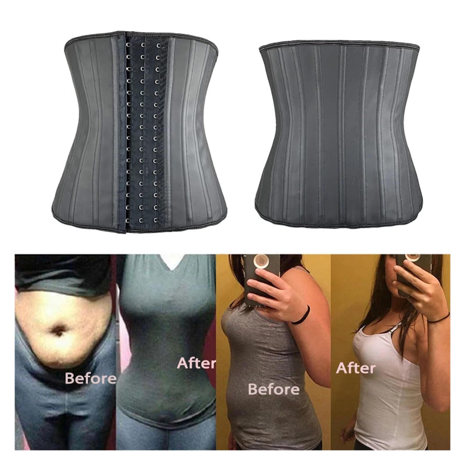 Faja Reductora Hombre Corsé Moldeador de Cintura for Mujer, cinturón Adelgazante Abdominal, con 25 Varillas Acero