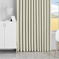 Vista 5 de MAIHER Cortina plisada para oscurecer la habitación, de 108 pulgadas, triple tejido, con aislamiento térmico, ahorro de energía, cortina plisada