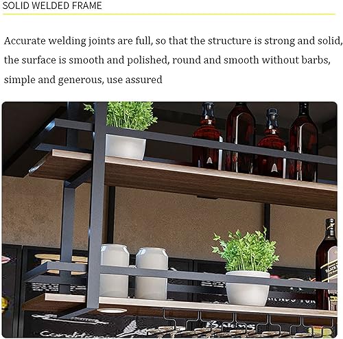 Miniatura 6 de Estante industrial de montaje en techo, estante de techo, estante para vino, estantería colgante para colgar en el techo, estantes flotantes