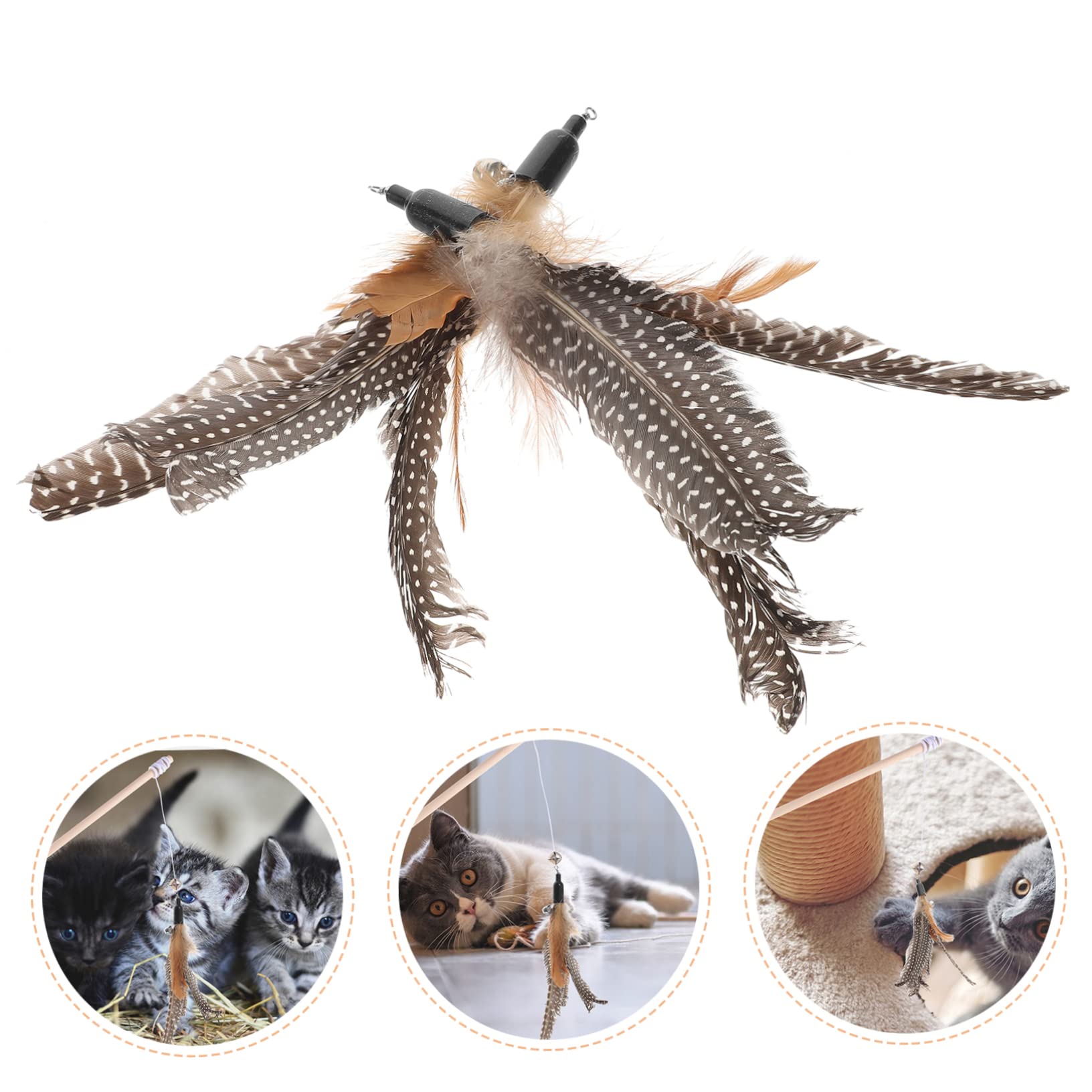 FRCOLOR 40 Pièces Recharge Chat Teaser Chat taquin Oiseau Poisson Recharge Jouets de ver de Chat Accessoires Jouet de Remplacement des Teaser Chat Chaton