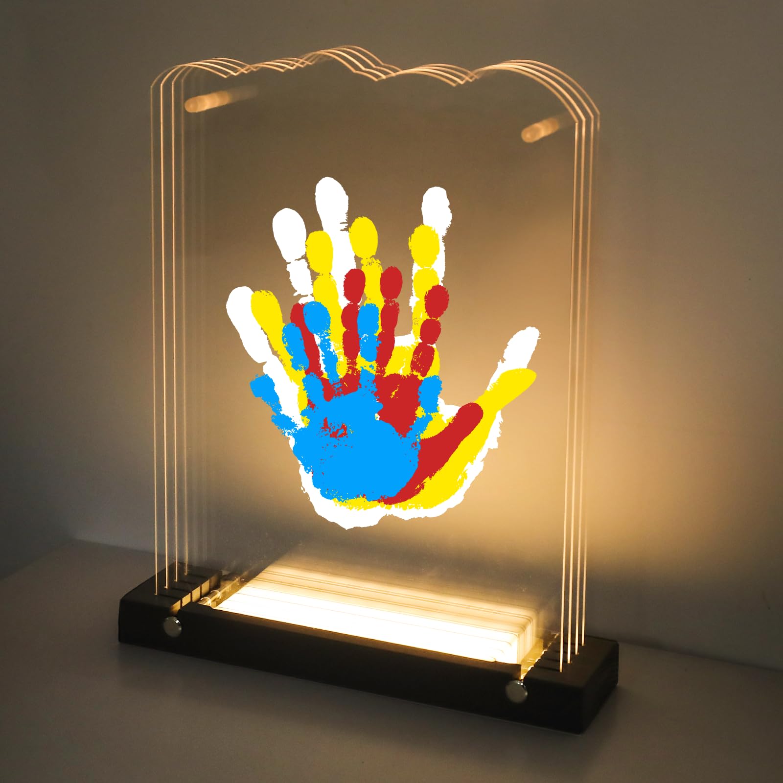 Bixinyo Family Handprint Kit with Light, Baby Hand and Footprint Kit, Family Gifts for New Parents, Christmas, Adoption, Baby Shower New Mom Gifts,