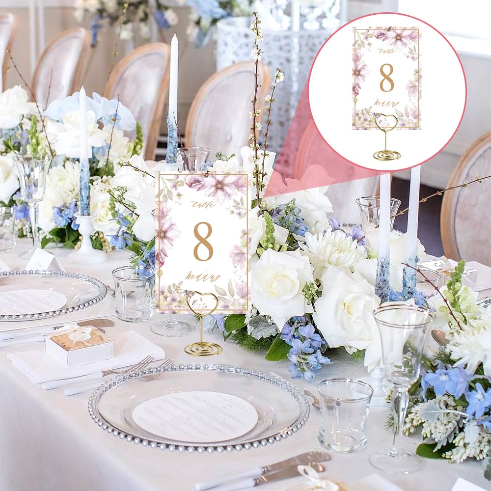 30 Porte-cartes De Table En Forme De Cœur Doré - Support Pour Menu, Nom, Photo, Idéal Mariage, Fête, Restaurant (3,5x5 Cm)