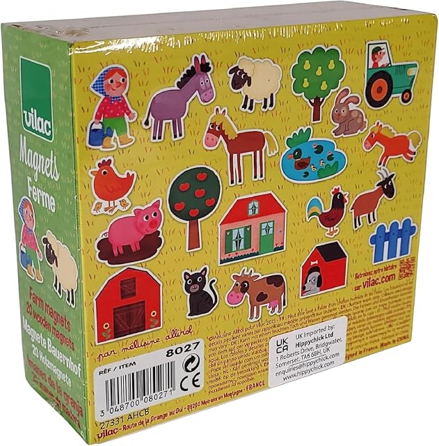 Foto 5 de 8 de Imanes de la Granja Animales Magnéticos 20 Piezas de Madera Niños 2+