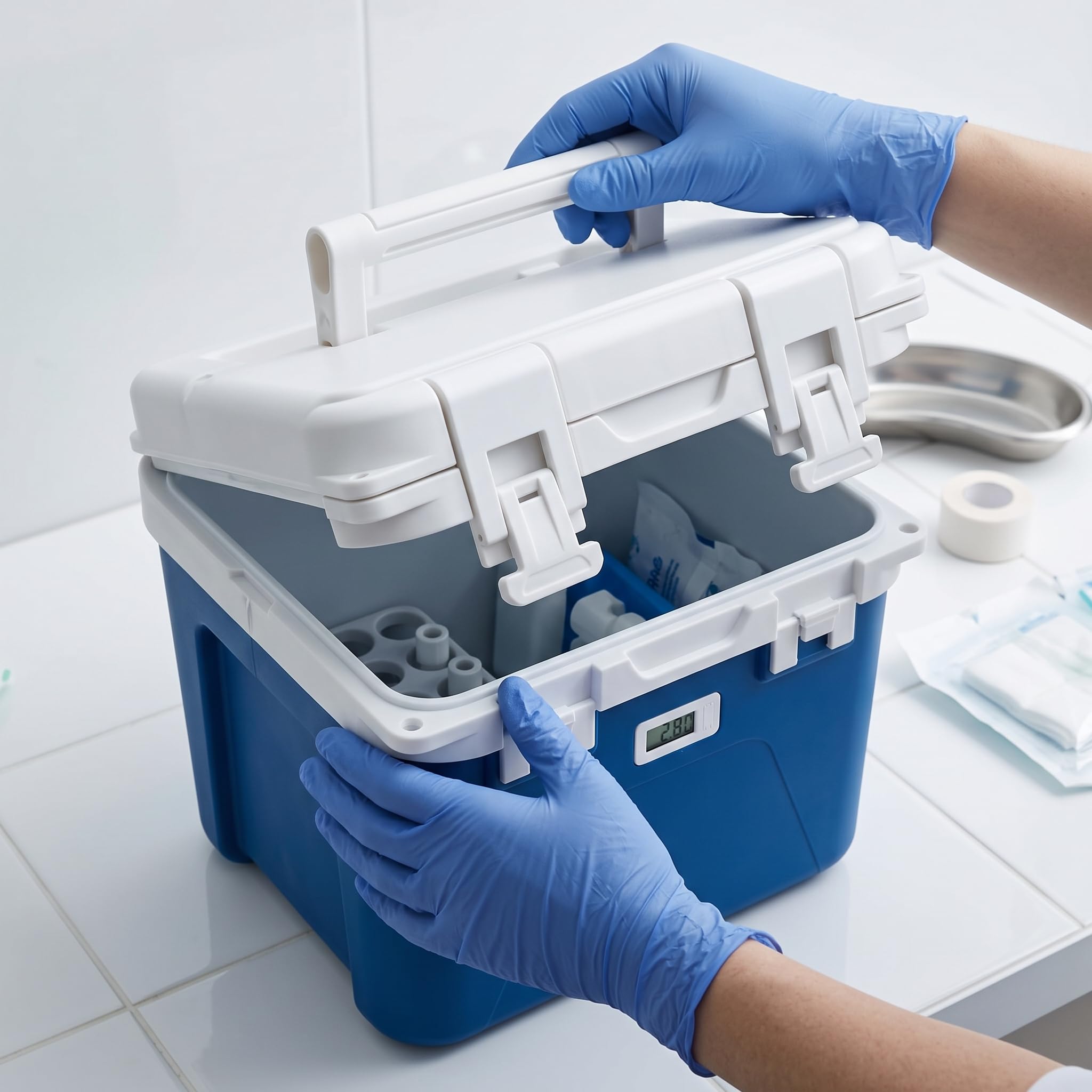 Ghiacciaia Portatile Medica, Contenitore Termico 2- per, Frigo Portatile per Farmaci e