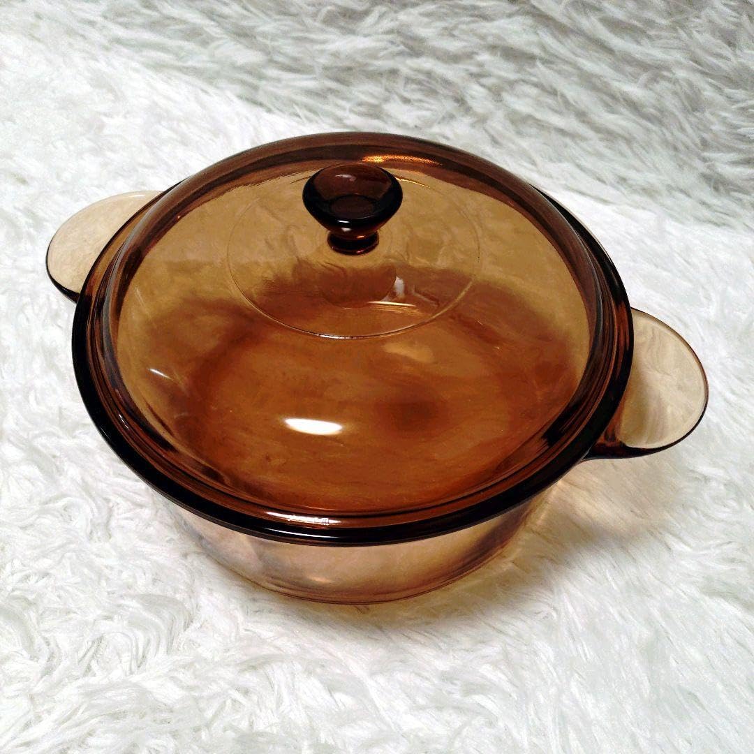 VISIONビジョンCORNING、耐熱ガラスの深型両手鍋 Visions 24cm