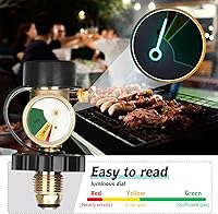 Vista 4 de Medidor universal de tanque de propano y adaptador para tanques de 100 libras y 20 libras Conector Pol a Qcc1 de doble ajuste Medidor de gas LP