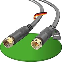 conecto Antenna Cable Satellite Cable Coaxial Cable Satellite Cable TV 0.50 m Double Shielded F-Connector for HDTV, Receiver, Satellite, Internet, DAB, Radio, Black