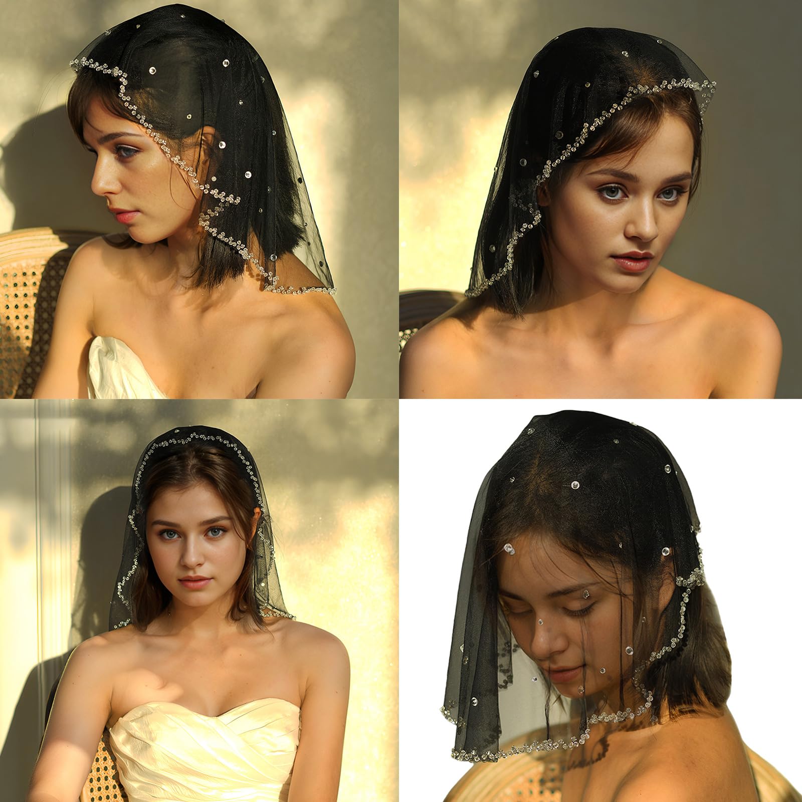 Tocado de velo de cristal brillante para novia con diamantes de imitación, cómodo velo de boda, accesorio para el cabello, elegante accesorio para el cabello de novia de cristal