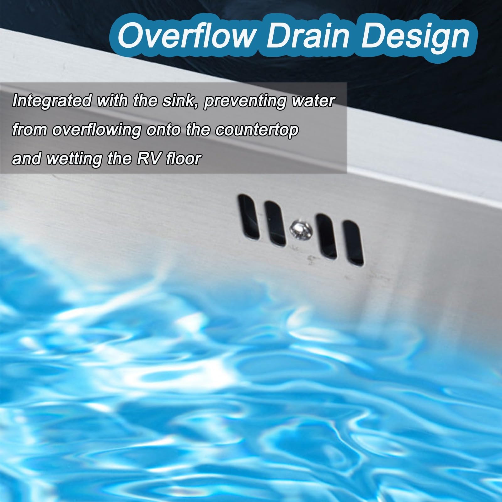 Fregadero Portatil Camping, Lavabo Caravana de Montaje Superior con Escurridor, de Acero Inoxidable de Una Sola Cubeta, Apto para Cocina, Bar y Caravana(76x37.5x19cm/30x14.8x7.5in)
