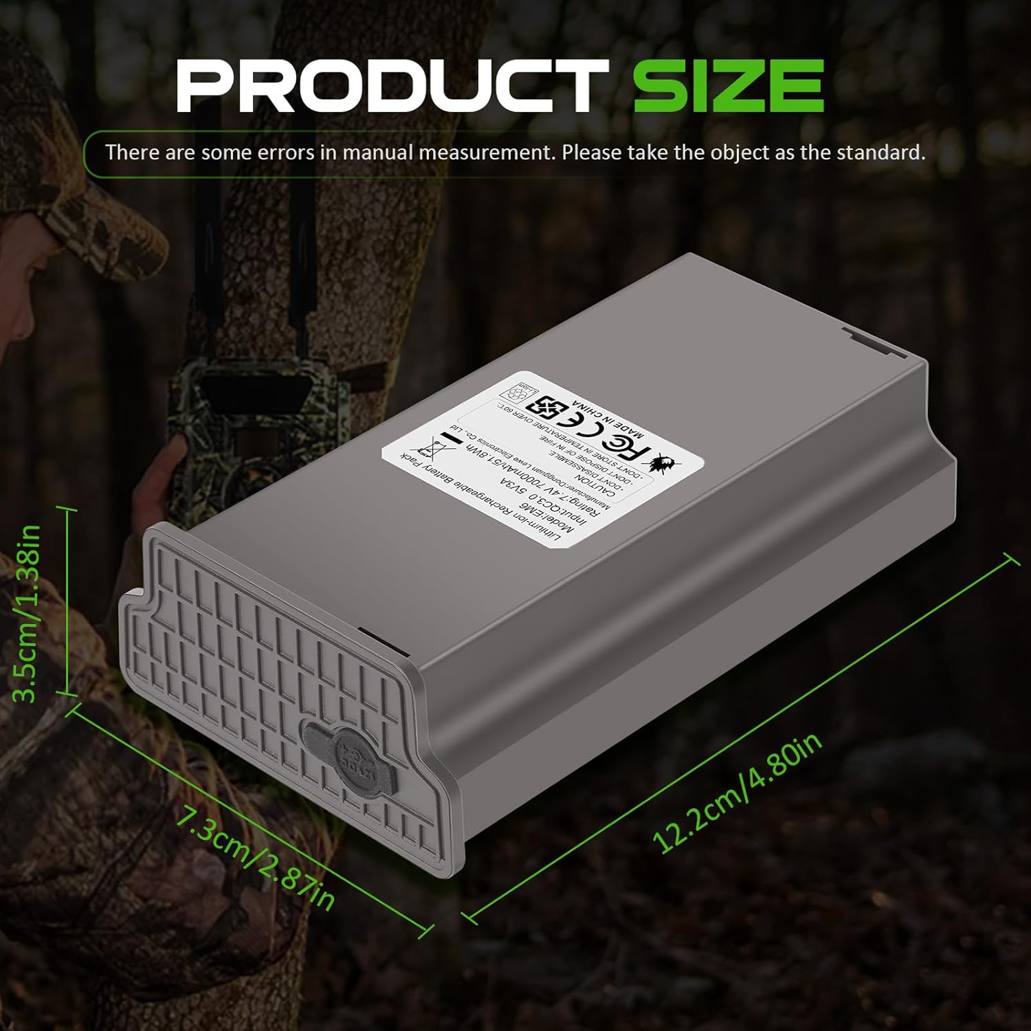 7000mAh 2-Pack Rechargeable Reveal Lipo Lithium Battery Trail & Game Camera Battery Compatible with Tactacam Pack Reveal Hunting Camera X, X Pro, Pro 3.0, X Gen 2.0, X Gen 3.0, XB, SK - 7.4V 51.8WH