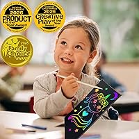 Vista 2 de ZMLM Regalo de manualidades de papel para rascar, paquete de 2 cuadernos de arcoíris, suministros de juguetes, rellenos para cesta de Pascua