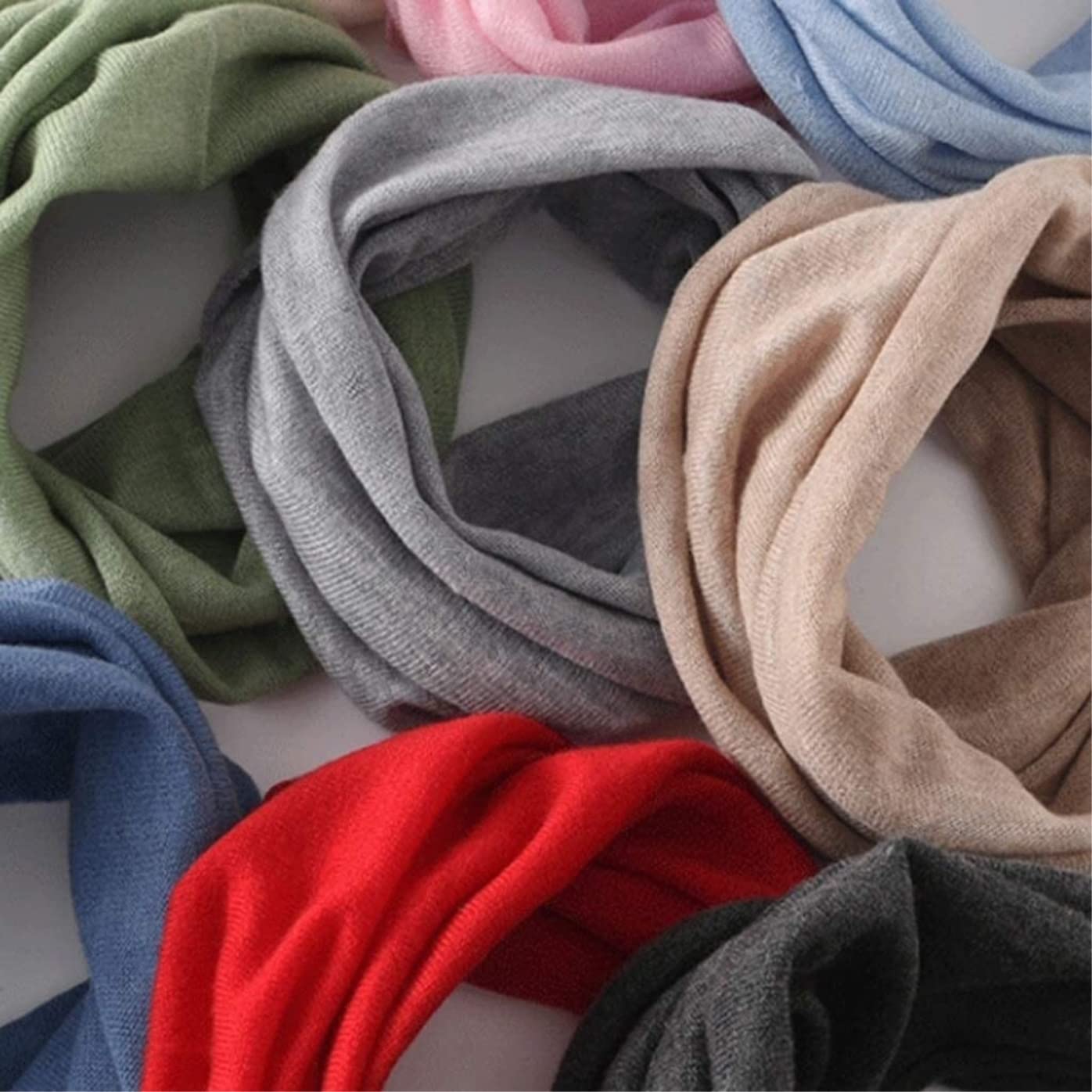 Habrur Sciarpe Foulard Sciarpa Sciarpa alla Moda Sciarpa alla Moda Sciarpa Leggera Infinity Sciarpa Avvolgente Sciarpa da Donna Scialle Stole (Blue : Beige, Size : 46 * 23cm)